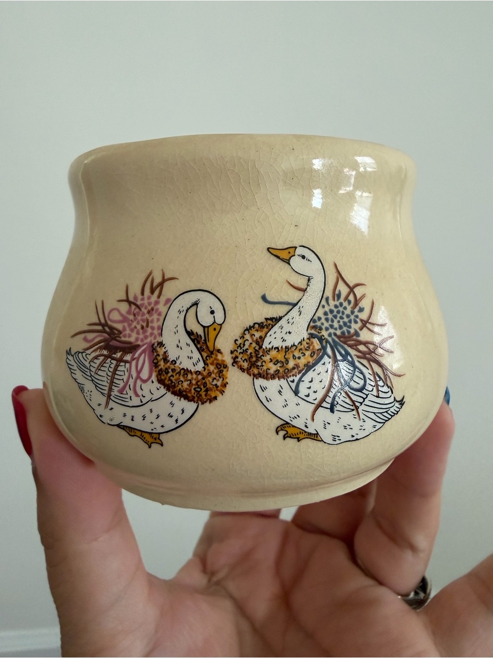 Vintage 1987 CBK Ltd Goose Ceramic 2inchPlanter Cachepot Country Farmhouse Decor